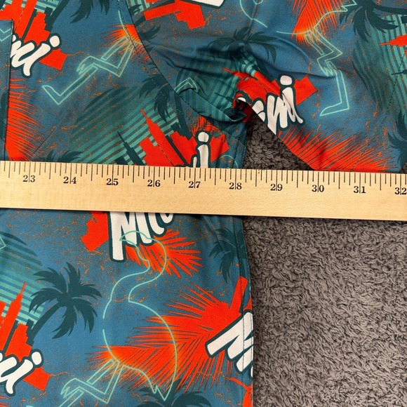 Dixxon The Vice Miami Shirt Mens 3XL Blue Red Palm Tree Party Wear Button Up - Picture 6 of 11